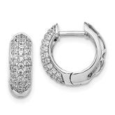 14k White Gold 3/4 carat Lab Grown Diamond VS/SI+ G+ Complete Hinged Hoop Earrings
